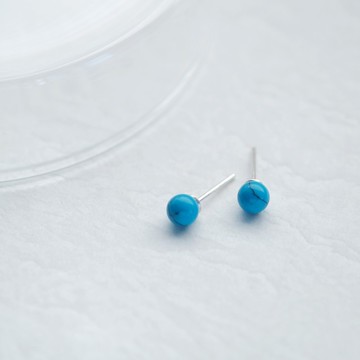 土耳其石 藍綠寶石 耳環 925銀