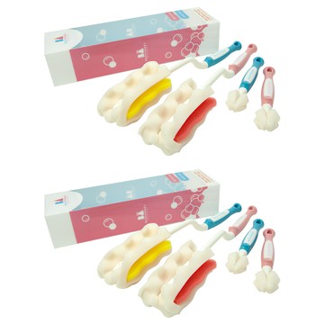 BUSYANGEL 奶瓶/奶嘴清潔套組  粉色+藍色  2組