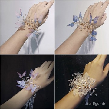 🔥桃園有貨🔥【1924人收藏】森係婚禮超僊唯美新娘手腕花結婚伴娘姐妹團手花活動演出婚慶手環 3F9K