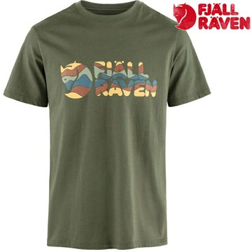 Fjallraven 北極狐 Multicolor Logo 男款 有機棉T恤 12600268 625 月桂綠【夏季 1 + 1 】