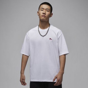 NIKE 耐吉 休閒服 男 女 T恤 短袖上衣-白色系 AS M J BRND BR SNKR PCH SS CRW-HJ2327100