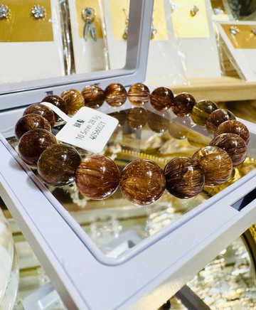 天然爆閃老礦濃銅髮晶10.5mm28.5g正財事業辟邪擋煞逢凶化吉