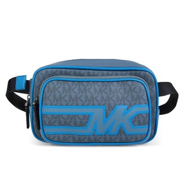 MICHAEL KORS Cooper 品牌描邊大MK防刮雙層腰/胸兩用包(靛藍色/男女皆宜)