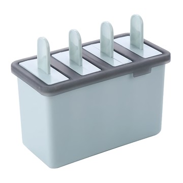 E.dot DIY自製四格北歐風冰棒模具 輕松脫模  12.5 x 8.5 x 5.7cm  北歐藍  1個