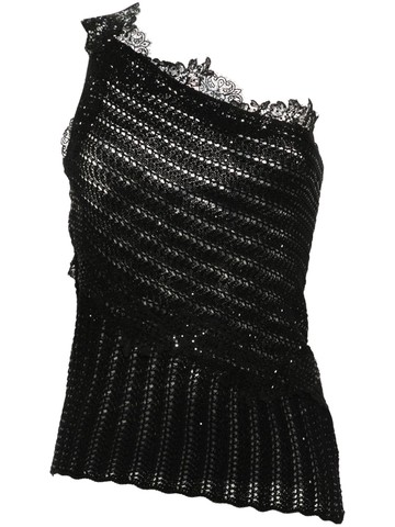 Ermanno Scervino - open-knit cotton top - women - Cotton - XS - Black