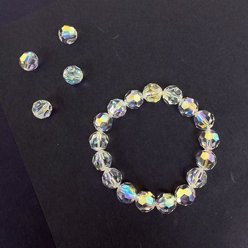 Edith & Jaz • Swarovski水晶圓珠手串10mm(極光白)