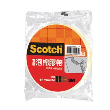 3M Scotch雙面泡棉膠帶/113/12mmx5M
