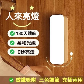 🔥免運🔥磁吸感應小夜燈 智能人體感應 led卧室過道 磁吸usb充電床頭櫥櫃燈條 黃光 白光 感應燈 光控小夜燈