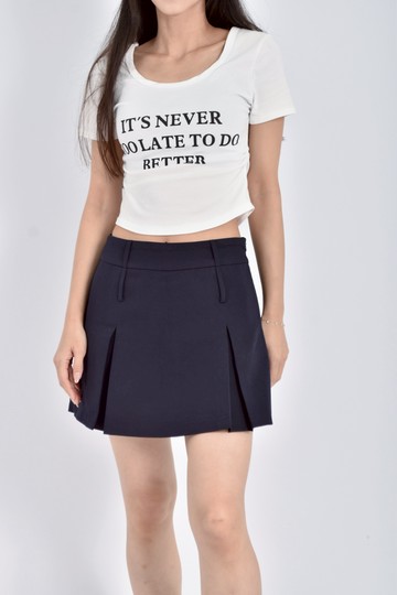 (M) so nice質感素面藍色短裙