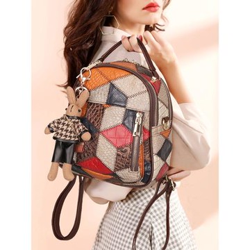 小背包女士雙肩包2024新款夏輕便高級感真皮小眾設計通勤旅游書包