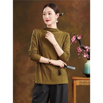 加肥特大碼180斤胖媽媽羊毛打底衫百搭國風洋氣大碼顯瘦遮肚上衣