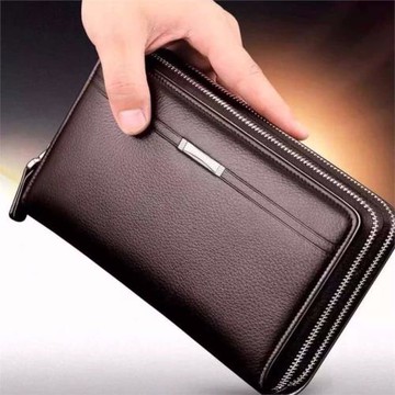 凌智男款男士手包長款錢包男手拿包手機包手抓包男多卡位拉鏈男包