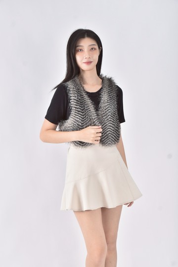 (S) t parts無袖絨毛背心灰色上衣