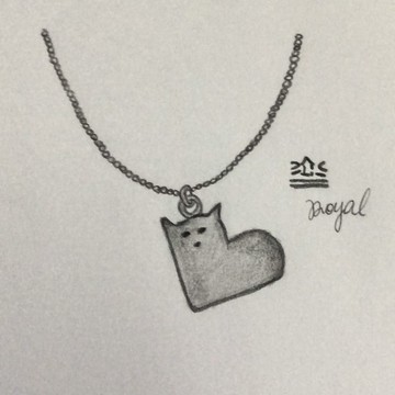 V10款-做不出一樣的銀項鍊-愛心貓造型-925純銀項鍊-御匠敲飾