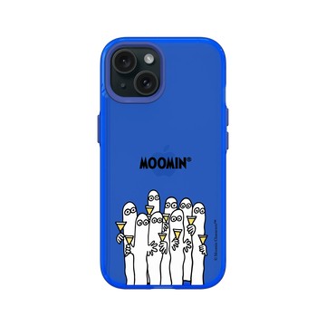 iPhone 15 Clear 激光藍 - Moomin - 樹精Hattifatteners