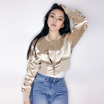 FINDSENSE G6 韓國時尚 秋冬百搭休閒純色絲光緞面棒球服夾克休閒短外套