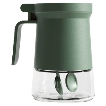 樂博樂博 玻璃湯匙開蓋式調味罐 綠色  1個  350ml