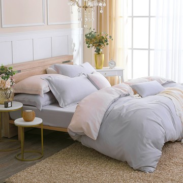 雙人兩用被套特大床包組/ 天絲300織 撞色/ 天絲 萊賽爾 / 克卜勒 [鴻宇] 台灣製 - M2626