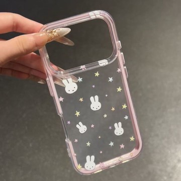 隔日到貨 塗鴉iPhone蘋果手機殼 客製化呆萌兔17promax 16 15plus 14 13 12 11四角防摔