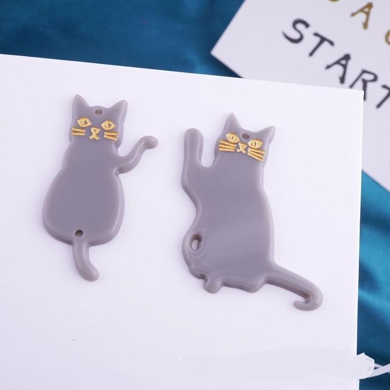 2ケ】ねこ ネコ 猫 チャーム パーツ ピアス パーツ アクリル製 プラスチック アクセサリー 穴有 | LINEブランドカタログ