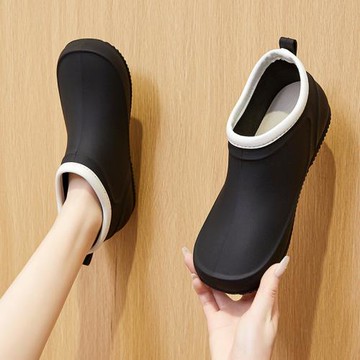 時尚雨鞋女款低幫漂亮成人雨靴2023新款加絨膠鞋外穿工作防滑水鞋
