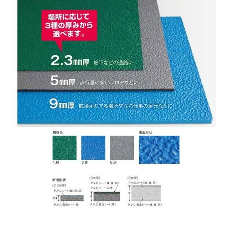 生まれのブランドで テラモト トリプルシート 厚さ5mm 1m巾×10m 1m×10m×厚さ約5mm 緑 MR-154-110-1 1枚