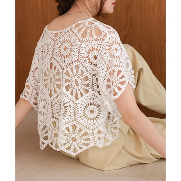 現貨🇯🇵Bab 現貨 鉤針編織 網眼 上衣 罩衫 外套 日系穿搭 冬天女裝