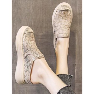 拖鞋女夏季外穿包頭一腳蹬懶人厚底網面透氣搭裙子的鞋子漁夫鞋潮