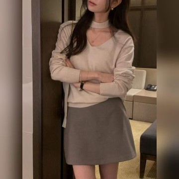 正韓女上衣 V領長袖針織衫OSR1113-創翊韓都