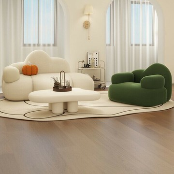 【台灣公司 可打統編】云朵沙發奶油風 客廳布藝小戶型休息區接待服裝店雙人民宿弧形組合 可開發票 全館六折 工廠現貨直銷 新品特價 c9111