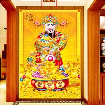 新款鉆石繡財神爺貼畫鉆石畫滿鉆磚石繡生意興隆鉆石貼畫十字