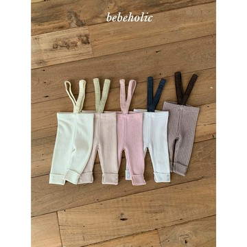 bebeholic 鈕扣針織寶寶吊帶褲【現貨+預購】嬰兒長褲 寶寶長褲 嬰兒吊帶褲 週歲穿搭 韓國童裝