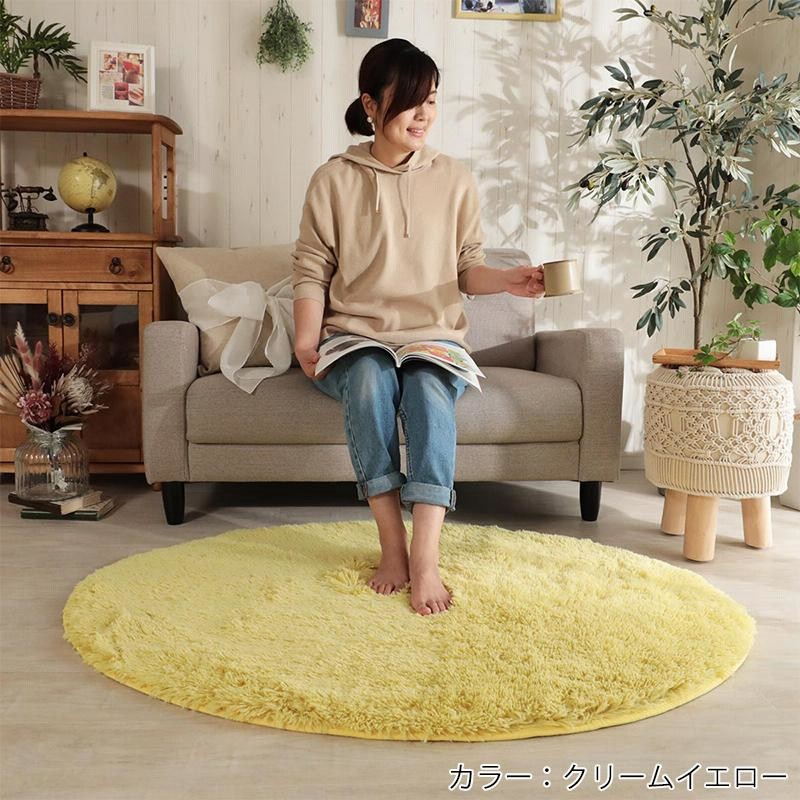 Tuokus」ラグ 円形 カーペット シャギーラグ 洗える ふわふわ Tuokus」ラグ 円形 カーペット シャギーラグ 洗える ふわふわ
