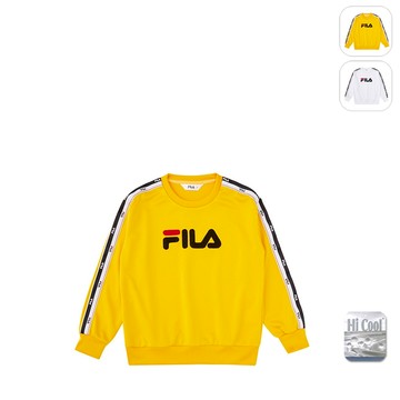 【FILA】KIDS 孩童款 吸濕排汗 長袖上衣-黃色 1TEX-8408-YE