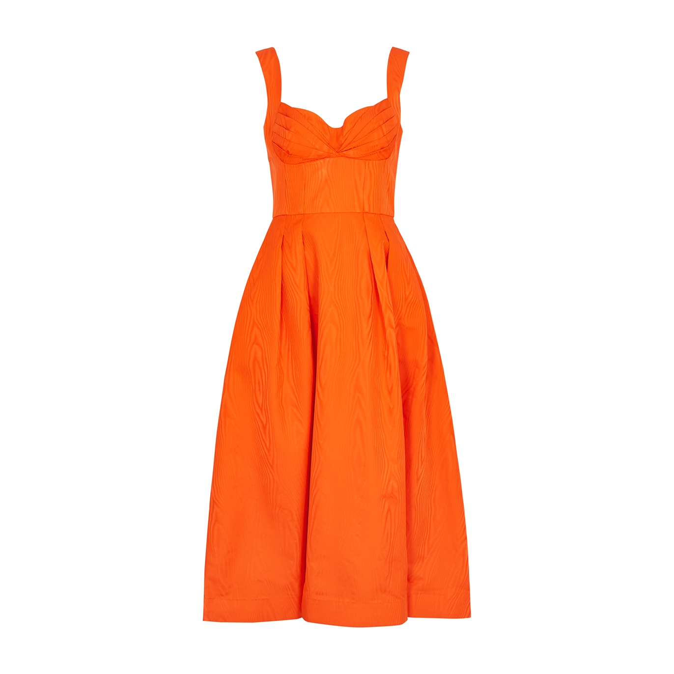 Rebecca Vallance Carmelita Satin Midi Dress - Orange - 14