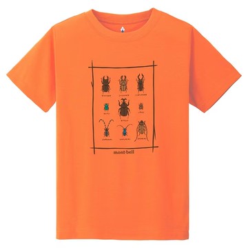 ├登山樂┤日本 mont-bell WIC. T-SHIRT 甲蟲兒童排汗短袖 橘 #  1114189OG