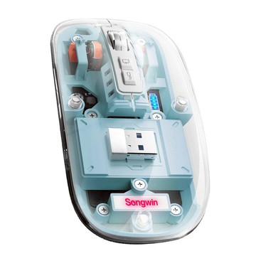 Songwin 尚之宇 超薄無線三模滑鼠  CY-M133-BL  透明藍