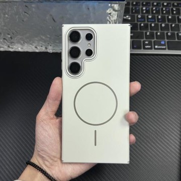 細圈磁吸磨砂膚感簡約適用三星s25ultra手機殼新款s24ultra超薄s25plus大孔s23防摔s22ultra保護套s21簡約硬