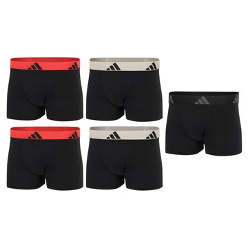adidas 愛迪達 AU M AFC TRUNK 平口內褲5件組 4AM019-907  黑底黑 + 黑底灰 2件 + 黑底紅 2件  XL
