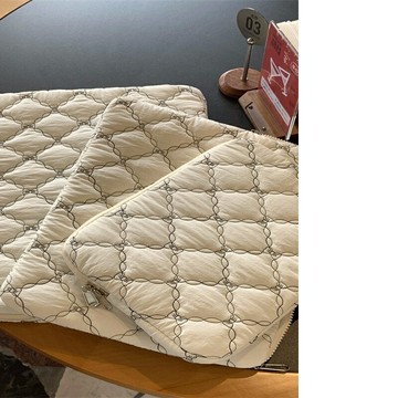 【巴黎精品】現貨+預購 手拿包帆布電腦包-韓國ins刺繡菱格男女包包2色w1ac54