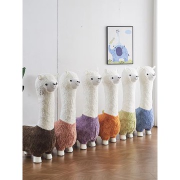 羊駝座椅網紅創意動物坐凳落地家具客廳裝飾擺件喬遷搬家新年禮物