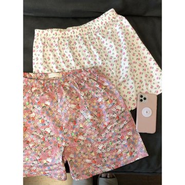 韓版少女甜美復古碎花睡褲女夏天大碼新款家居寬松休閑短褲可外穿