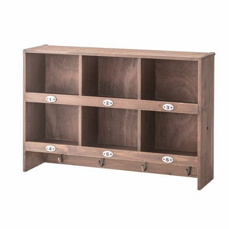 木製ウィールラック 壁掛け収納棚 2段 幅60cm 奥行15cm フック ナンバー付き Ccr 118 通販 Lineポイント最大0 5 Get Lineショッピング