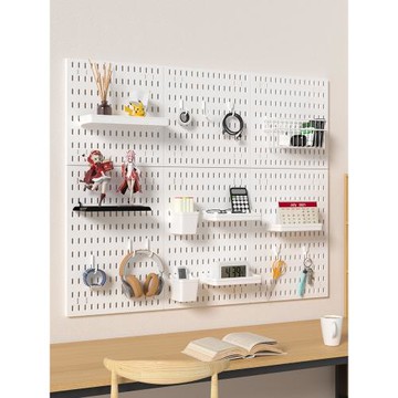 免打孔洞洞板置物架大學生書桌整理架墻上電競書桌面文具收納廚房