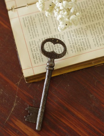 老又好雜貨-少見法國鐵製老鑰匙 鑰匙圈 項鍊墜子 W362