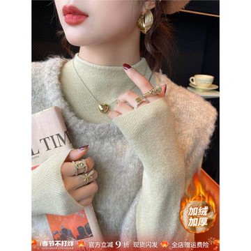 半高領打底衫女秋冬內搭2025新款白色毛衣爆款針織衫春秋軟糯上衣