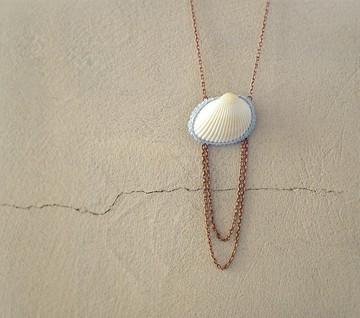 沙灘項鍊貝殼吊墜銅鏈