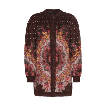 Etro - Brown Multicolour Wool Blend Cardigan