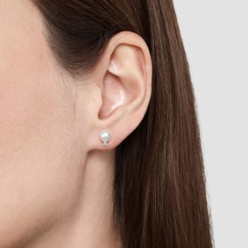 La Pelle 日本AKOYA珍珠18K金鑽石耳環 (一對)