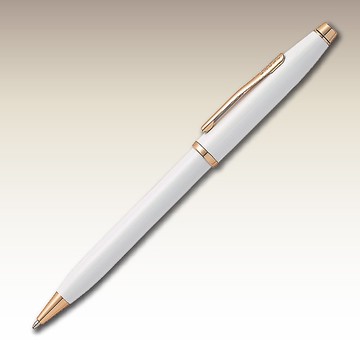 CROSS Century II新世紀珍珠白亮漆玫瑰金原子筆免費刻字  (原廠)